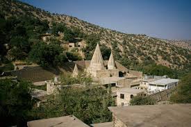 Lalish, the holiest site in Ezidkhan, the sacred place of the Ezidis. Photo: Wikimedia Commons.