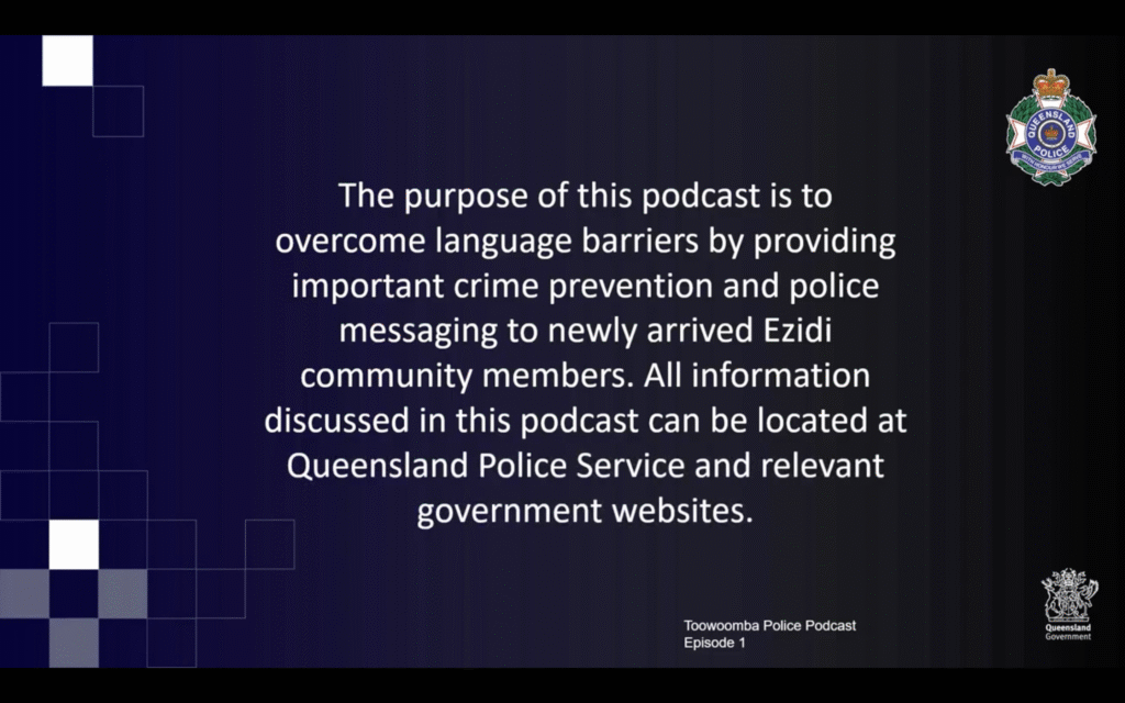 QPS Launches Ezidi Podcast in Toowoomba to Strengthen Community Safety